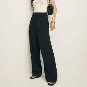 Reformation Alex Mid Rise Black Dress Pants